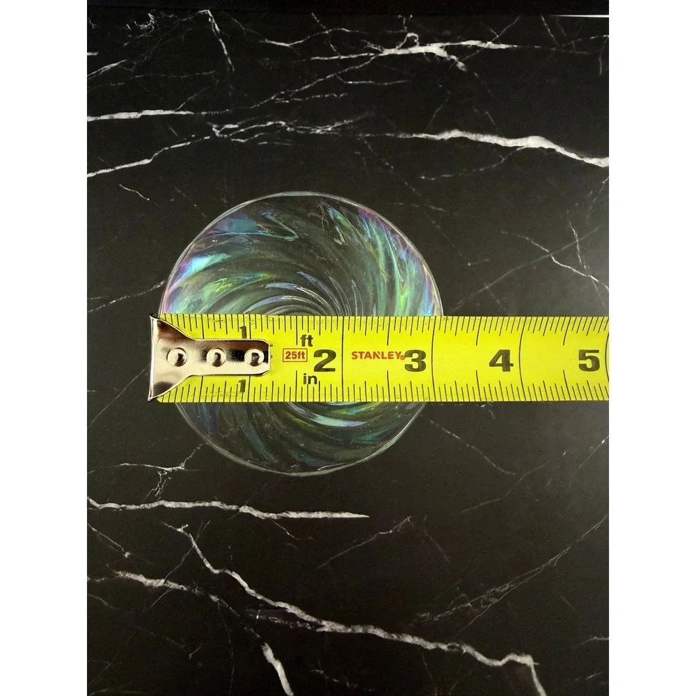 Iridescent Trumpet Hollow Stem Diamond Swirl 9.75in Fluted Champagne Glasses